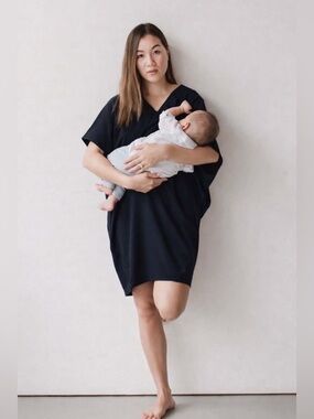 Mitera The Elif maternity nursing dress size S black/navy pristine condition